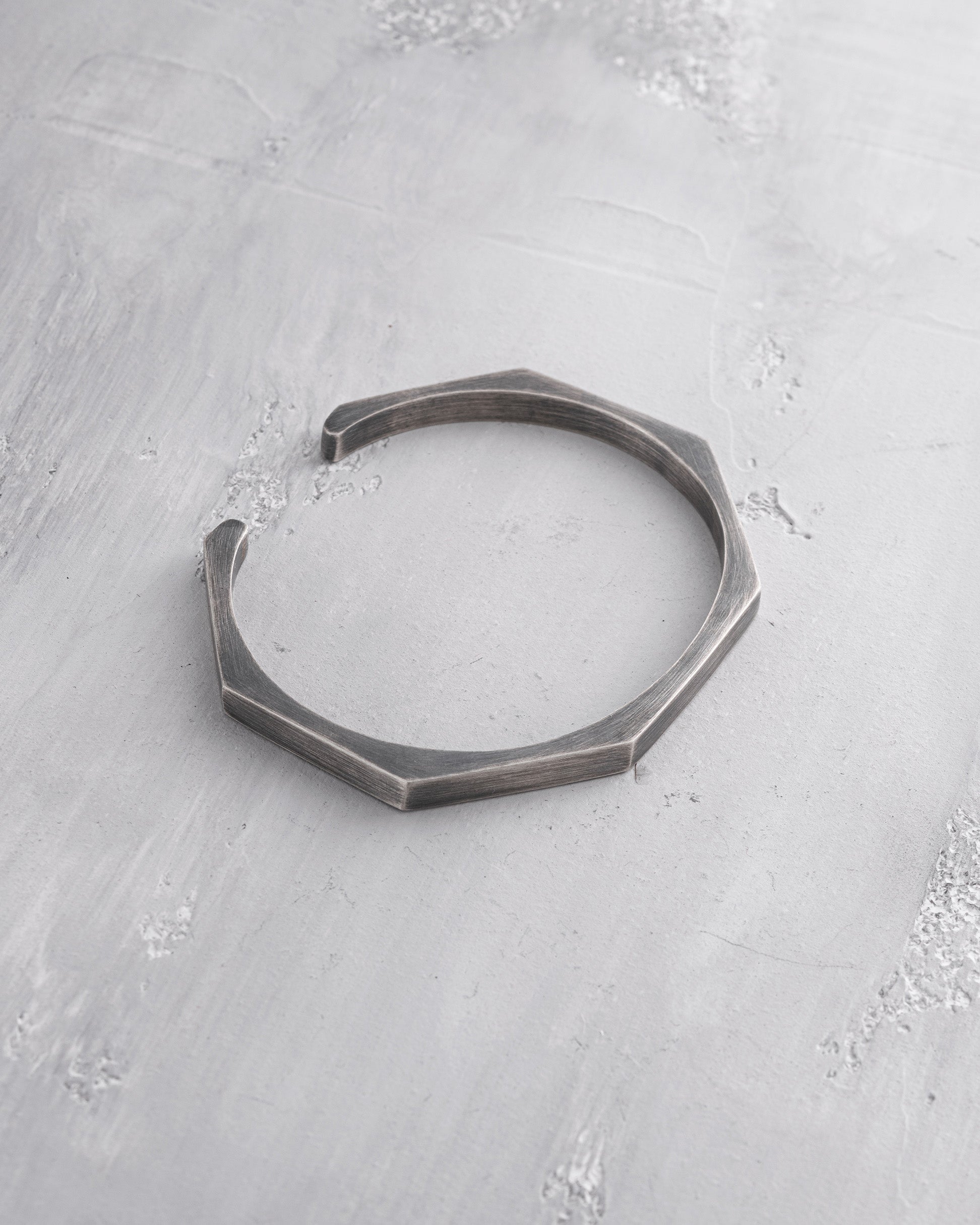 Stainless Steel Hexagon Cuff Bangle