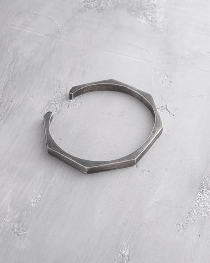 Stainless Steel Hexagon Cuff Bangle