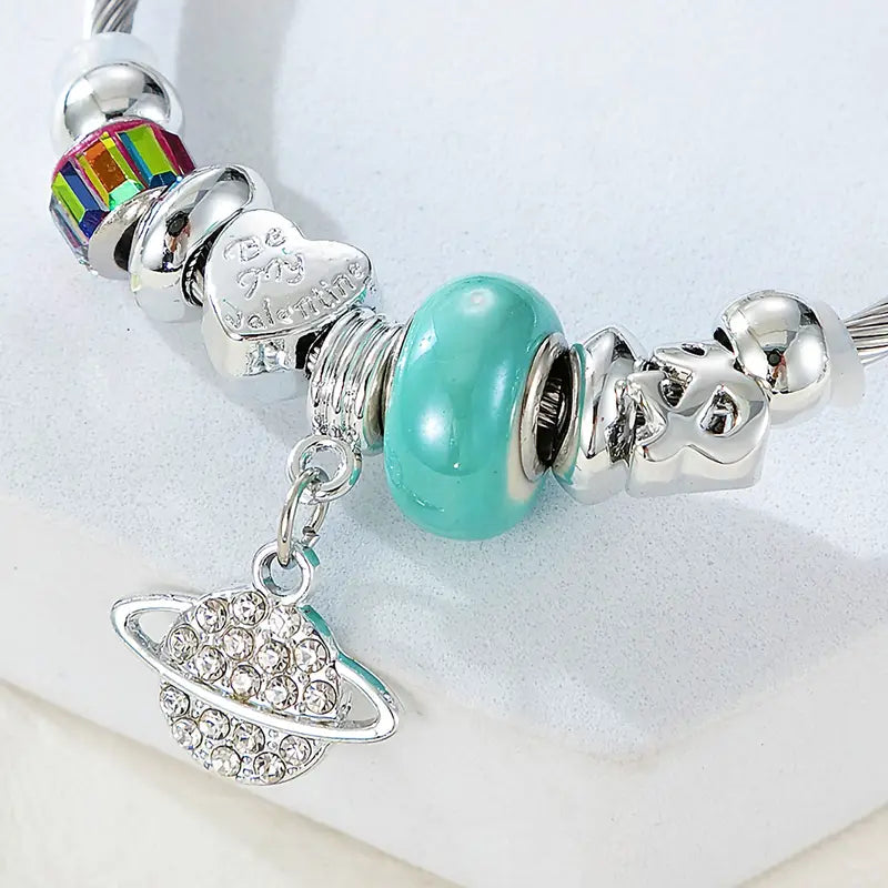 Silver Pink Bracelet For Girls 🌸