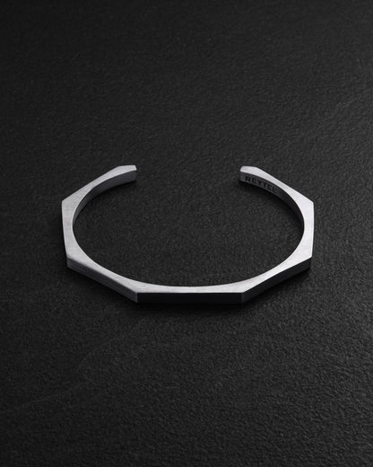 Stainless Steel Hexagon Cuff Bangle