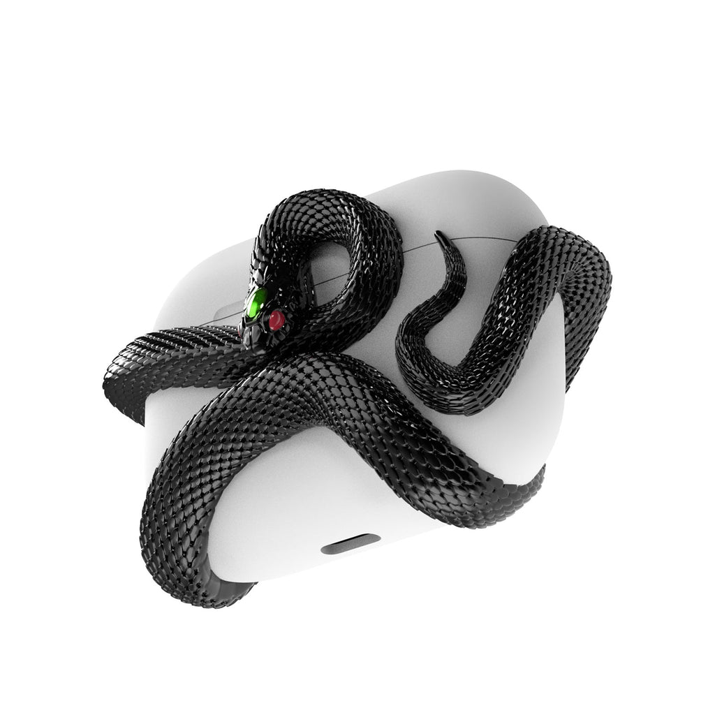The Black Serpent Snake  Airpods Case