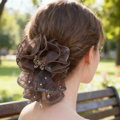 Ruffled Butterfly Hair Claw Clip