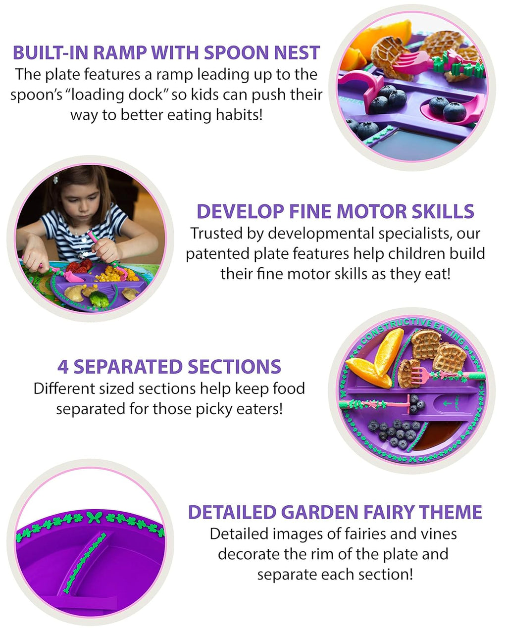 Constructive Eating Plate and Utensils Set