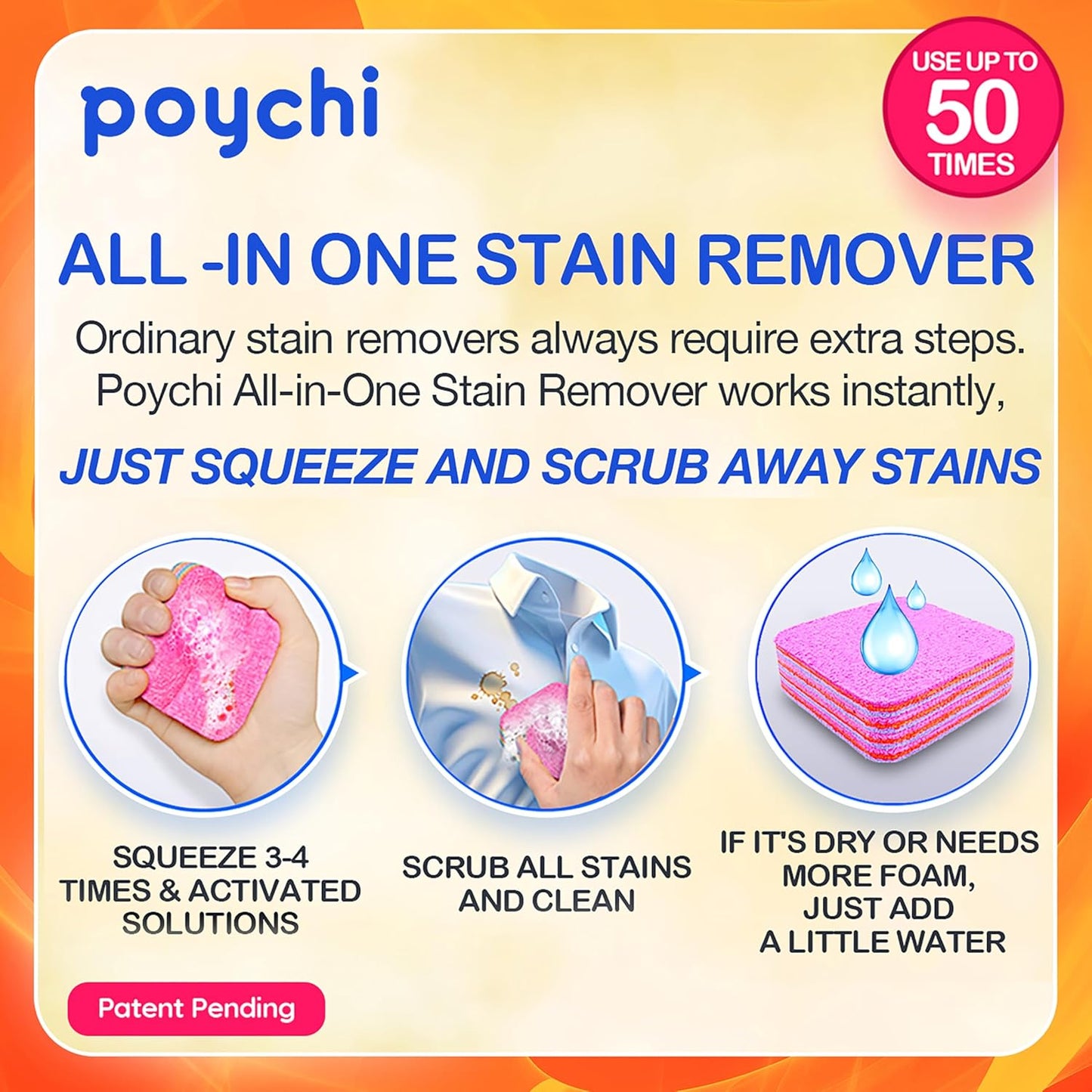 REUSABLE MAGICAL FIBER STAIN REMOVER SPONGES