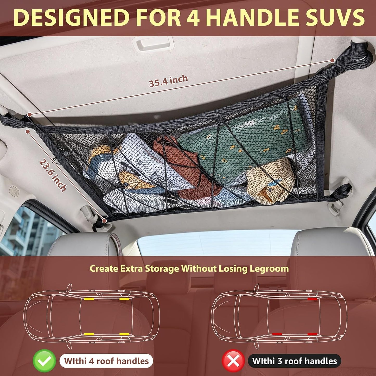 Double Layer Car Roof Storage Organizer