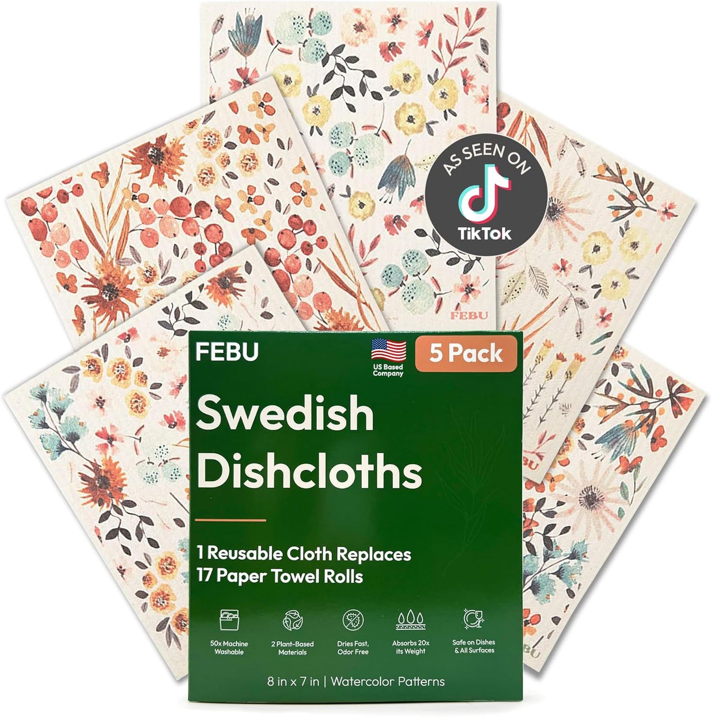 FEBU Swedish Dishcloths for Kitchen