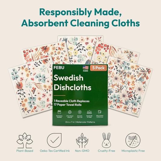 FEBU Swedish Dishcloths for Kitchen