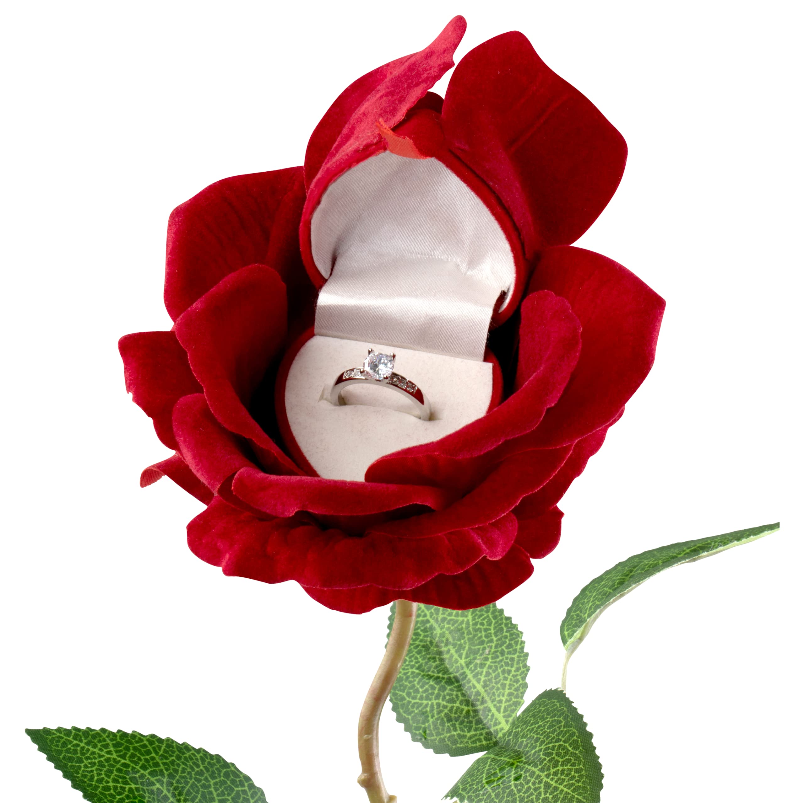 Elegant Velvet Rose Ring Box