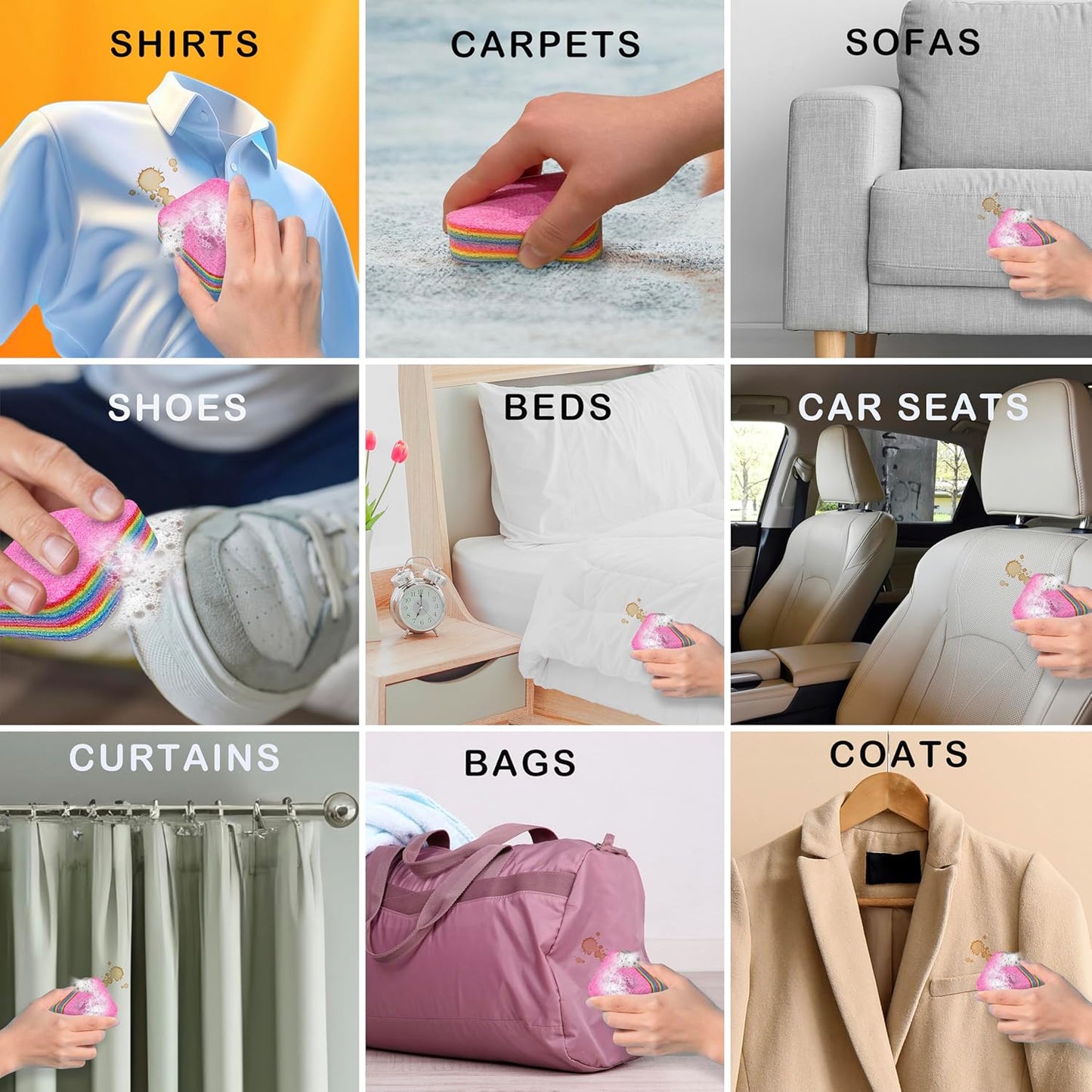 REUSABLE MAGICAL FIBER STAIN REMOVER SPONGES