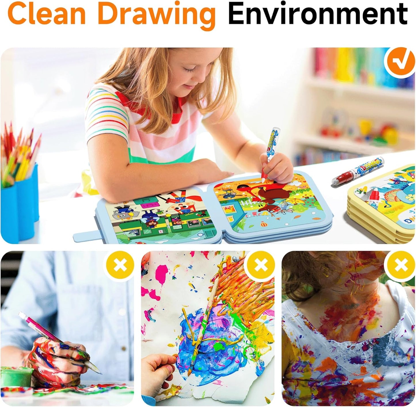 Reusable Water Painting Books for Kids