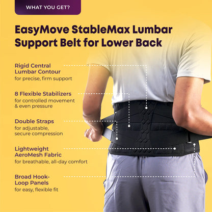 Lumbar Support Belt: 8-Stabilizer Ortho-Grade Back Support
