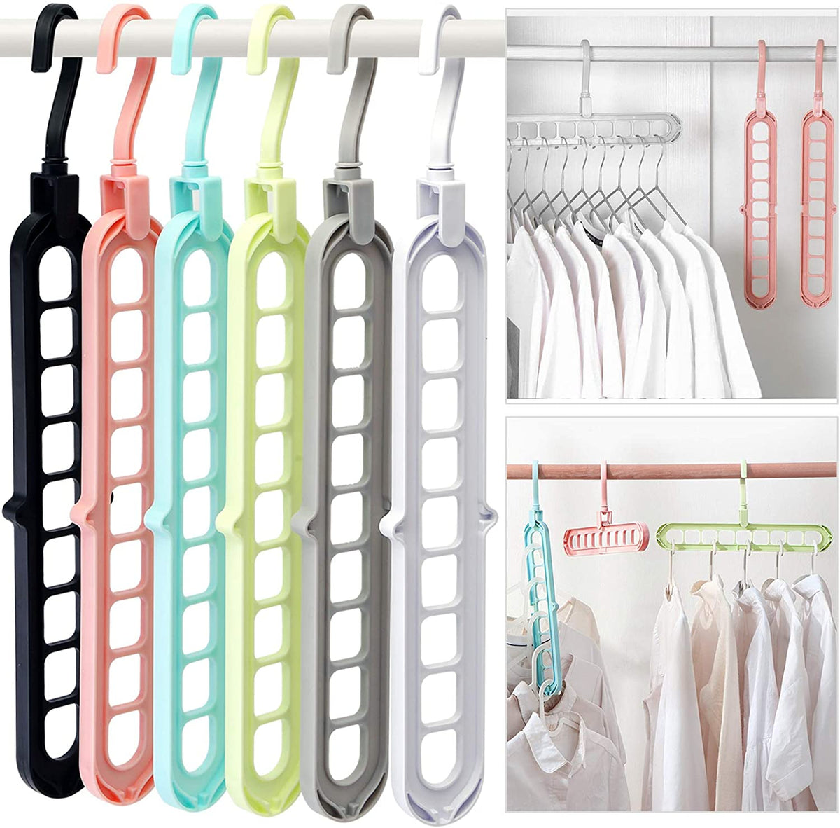 9 Hole Magic Rotating Hanger | Smart Cloth Organizer