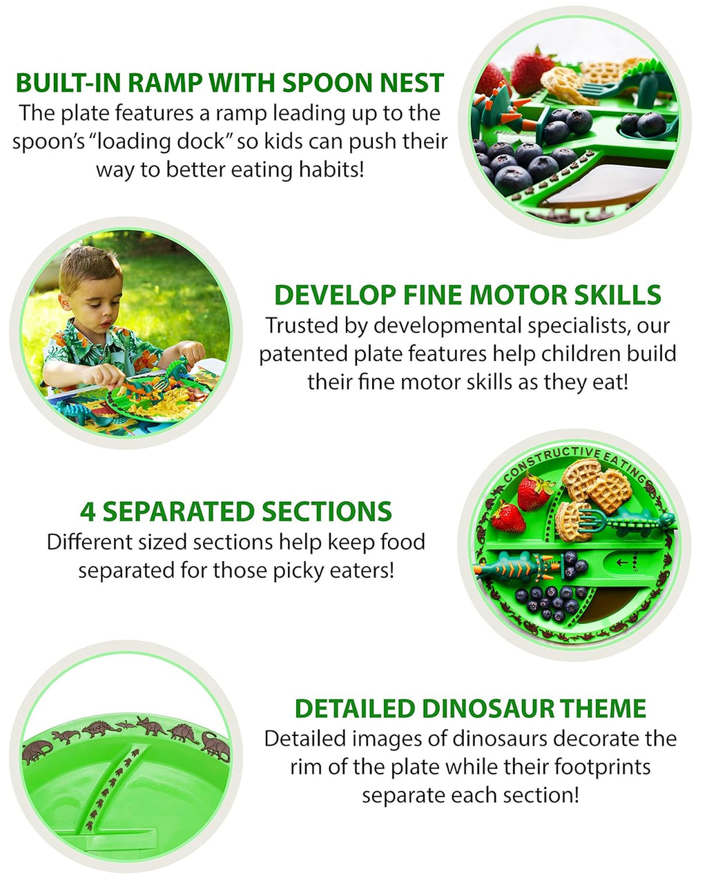 Constructive Eating Plate and Utensils Set