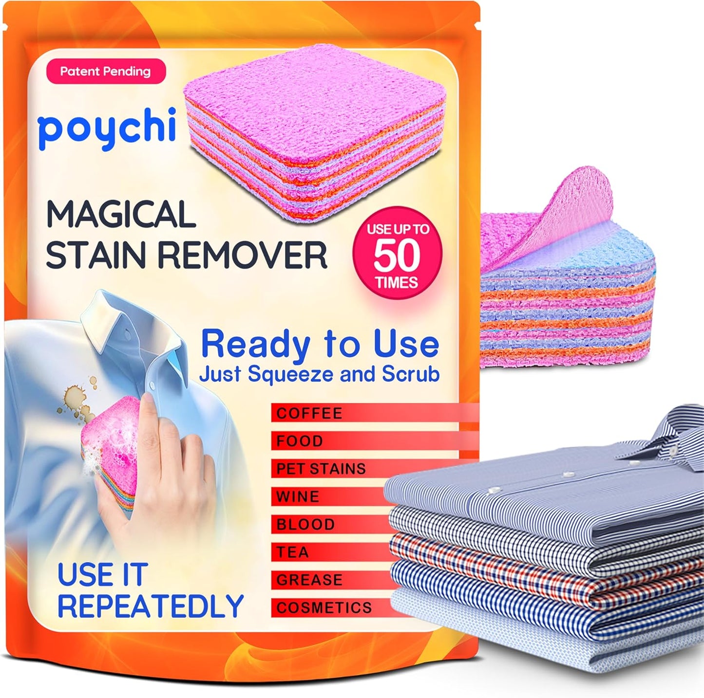 REUSABLE MAGICAL FIBER STAIN REMOVER SPONGES