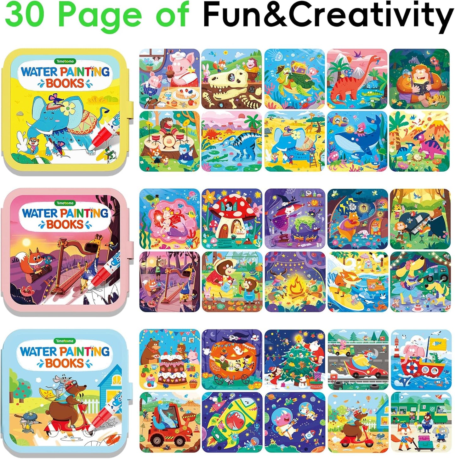 Reusable Water Painting Books for Kids