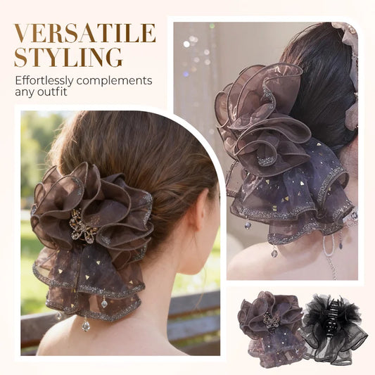 Ruffled Butterfly Hair Claw Clip
