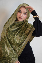 Traditional Embroidered Pashmina Hijab 🌸