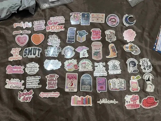 50 PCS Bookaholics Kindle Stickers Vinyl Stickers