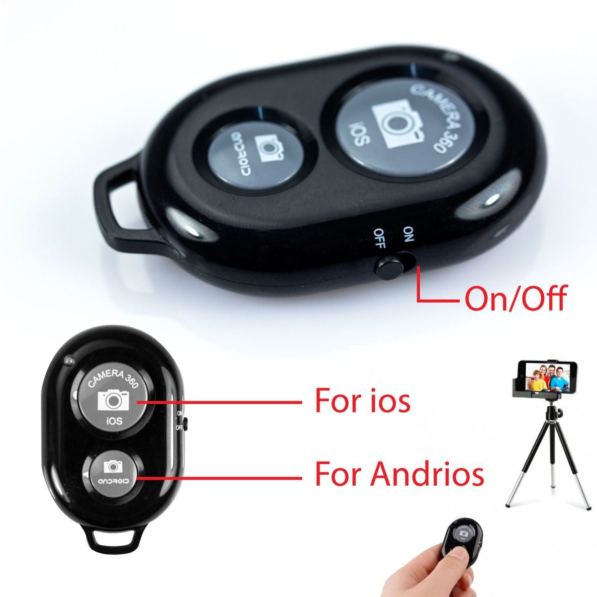 Wireless Bluetooth Selfie Camera Remote Control Shutter