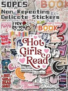 50 PCS Bookaholics Kindle Stickers Vinyl Stickers
