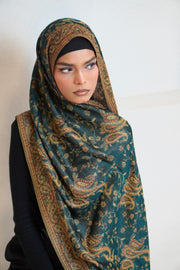 Traditional Embroidered Pashmina Hijab 🌸