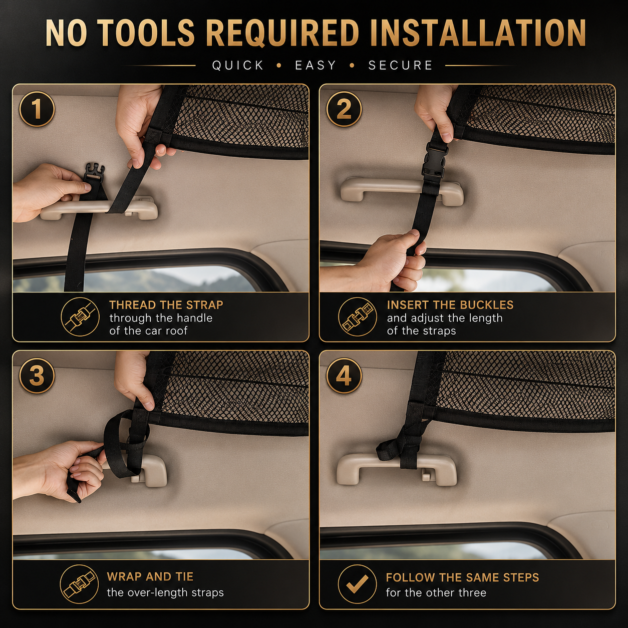 Double Layer Car Roof Storage Organizer