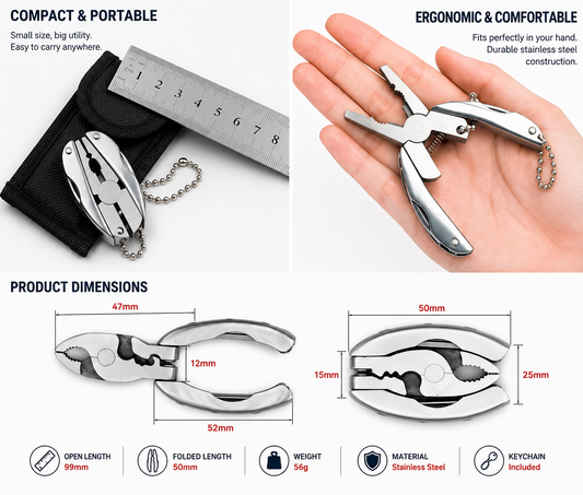 Mini Multifunctional 9-in-1 Keychain Multitool