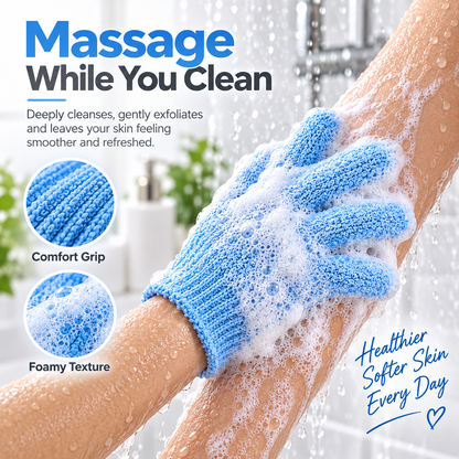 Exfoliating Bath Hand Glove Scrubber Sponge For Bathing
