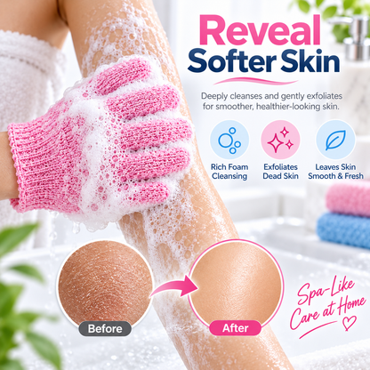 Exfoliating Bath Hand Glove Scrubber Sponge For Bathing