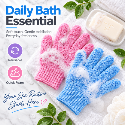 Exfoliating Bath Hand Glove Scrubber Sponge For Bathing