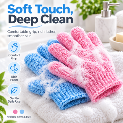Exfoliating Bath Hand Glove Scrubber Sponge For Bathing