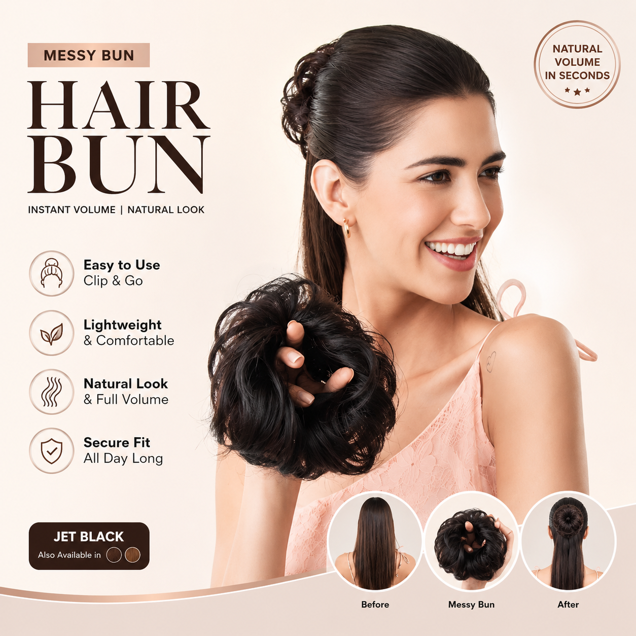 Clip On Messy Hair Bun