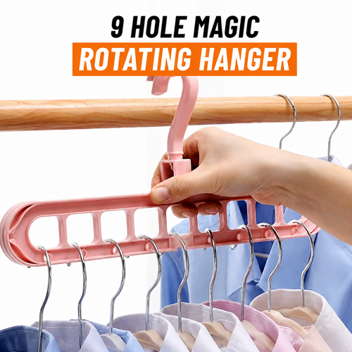 9 Hole Magic Rotating Hanger | Smart Cloth Organizer