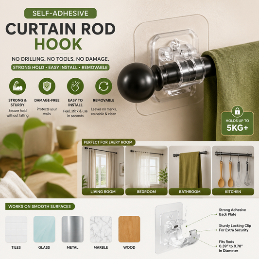 Universal Curtain Rod Holder – Easy Wall Mount Solution