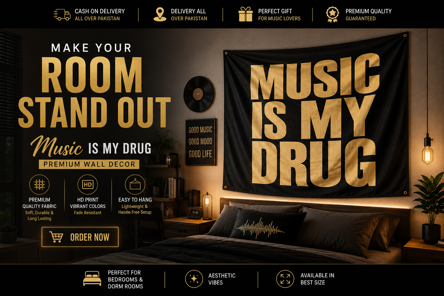 ''MUSIC IS MY DRUG'' FLAG