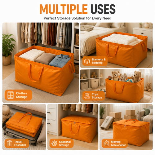🧺 Extra Large Foldable Storage Bag – Space Saving Organizer for Home