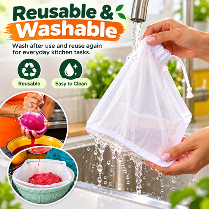 Universal Magic Reusable Strainer Bag™ – Milk, Paneer, Juice & More 🥛