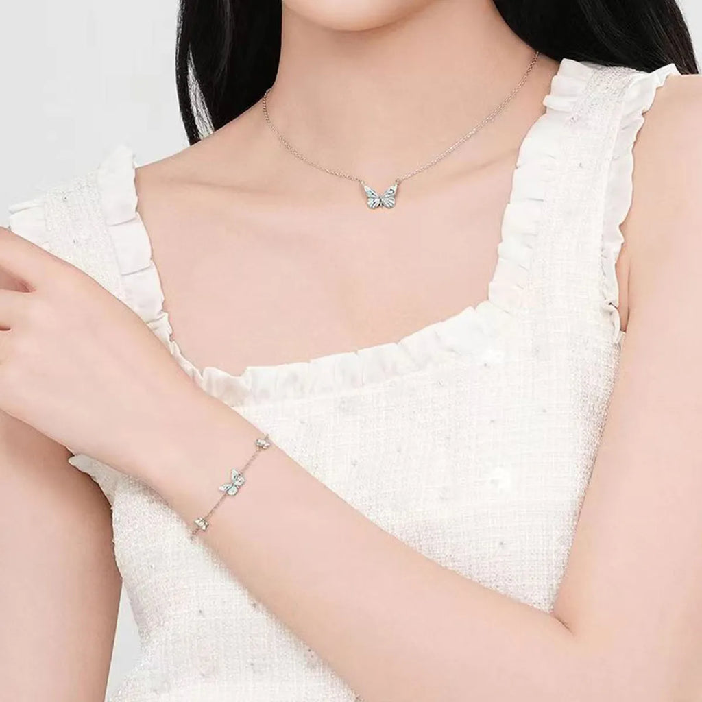 Butterfly Glowing Sterling Silver Bracelet