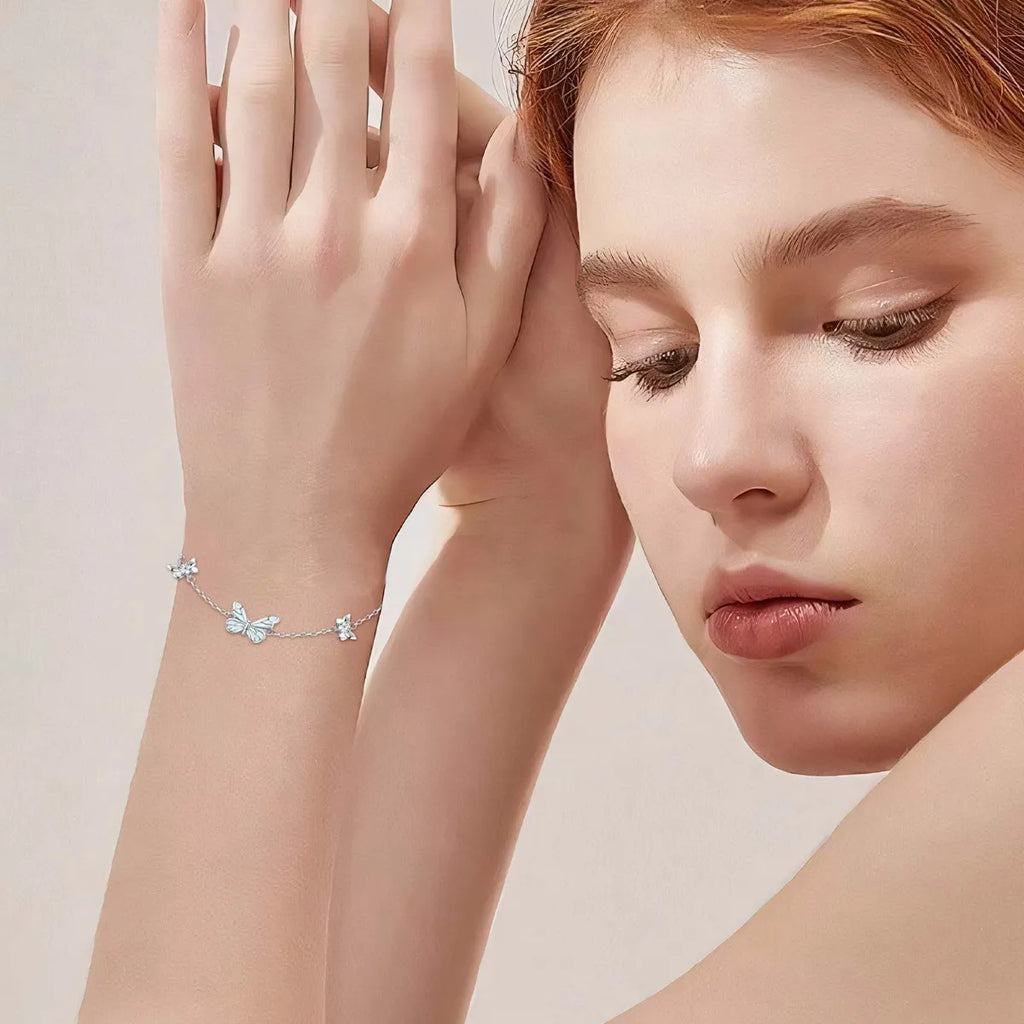 Butterfly Glowing Sterling Silver Bracelet