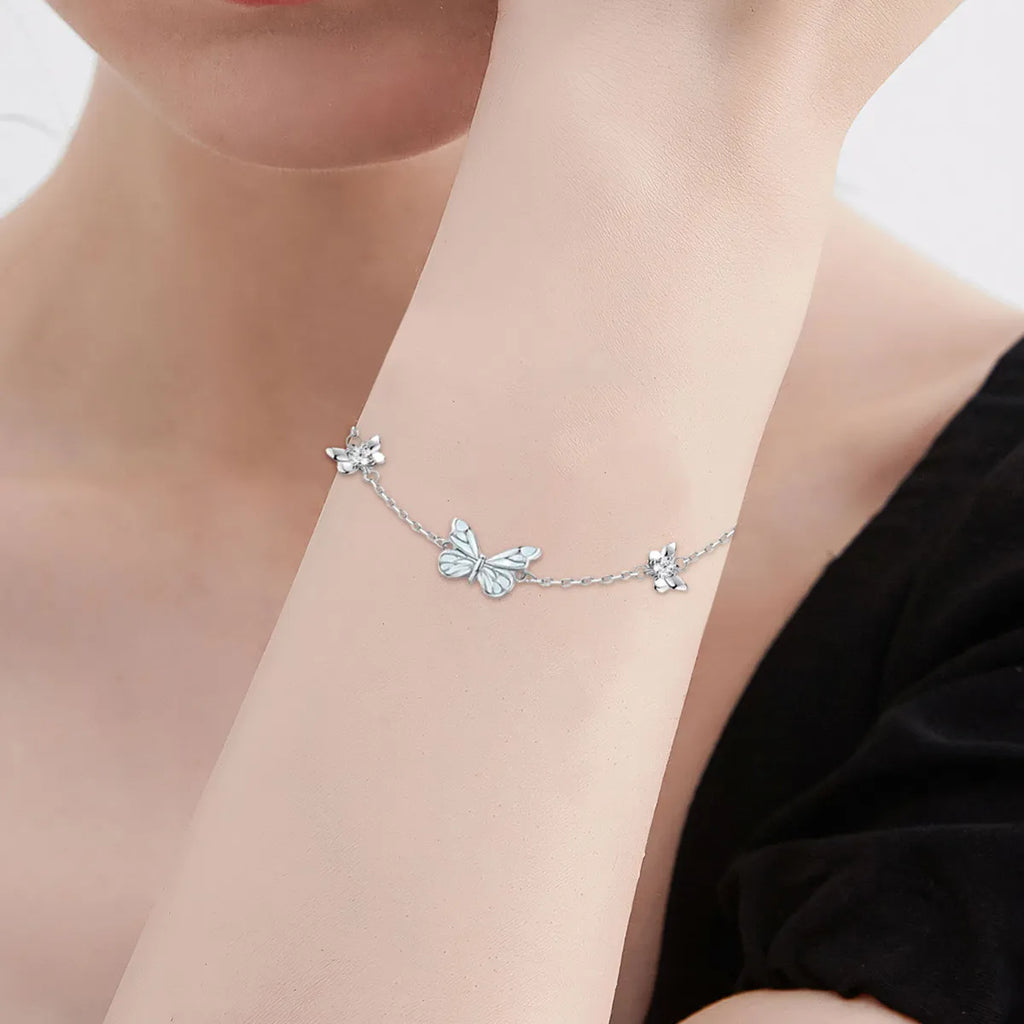 Butterfly Glowing Sterling Silver Bracelet