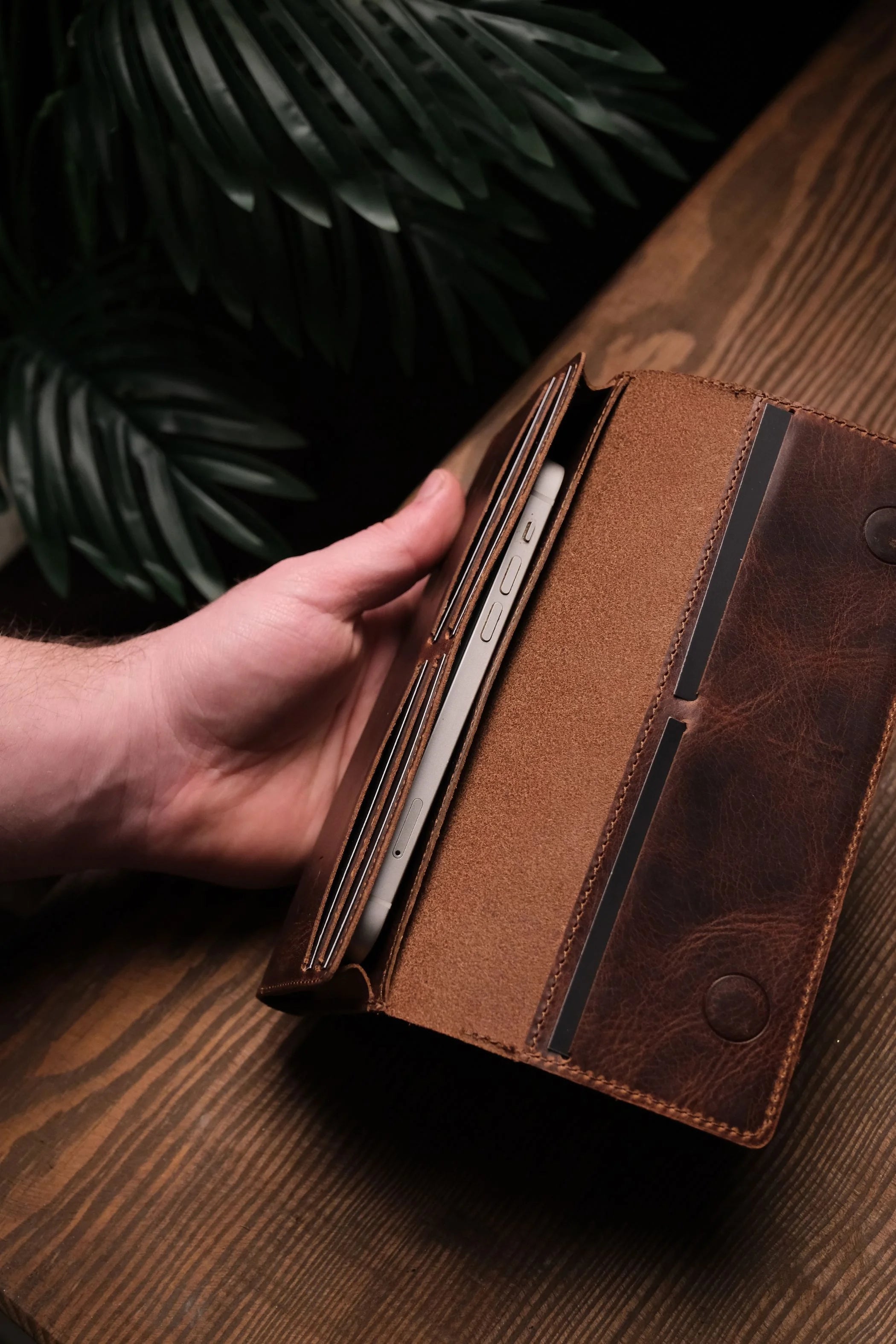 Turkish Style Handmade Leather Phone Wallet ( PURE LEATHER )