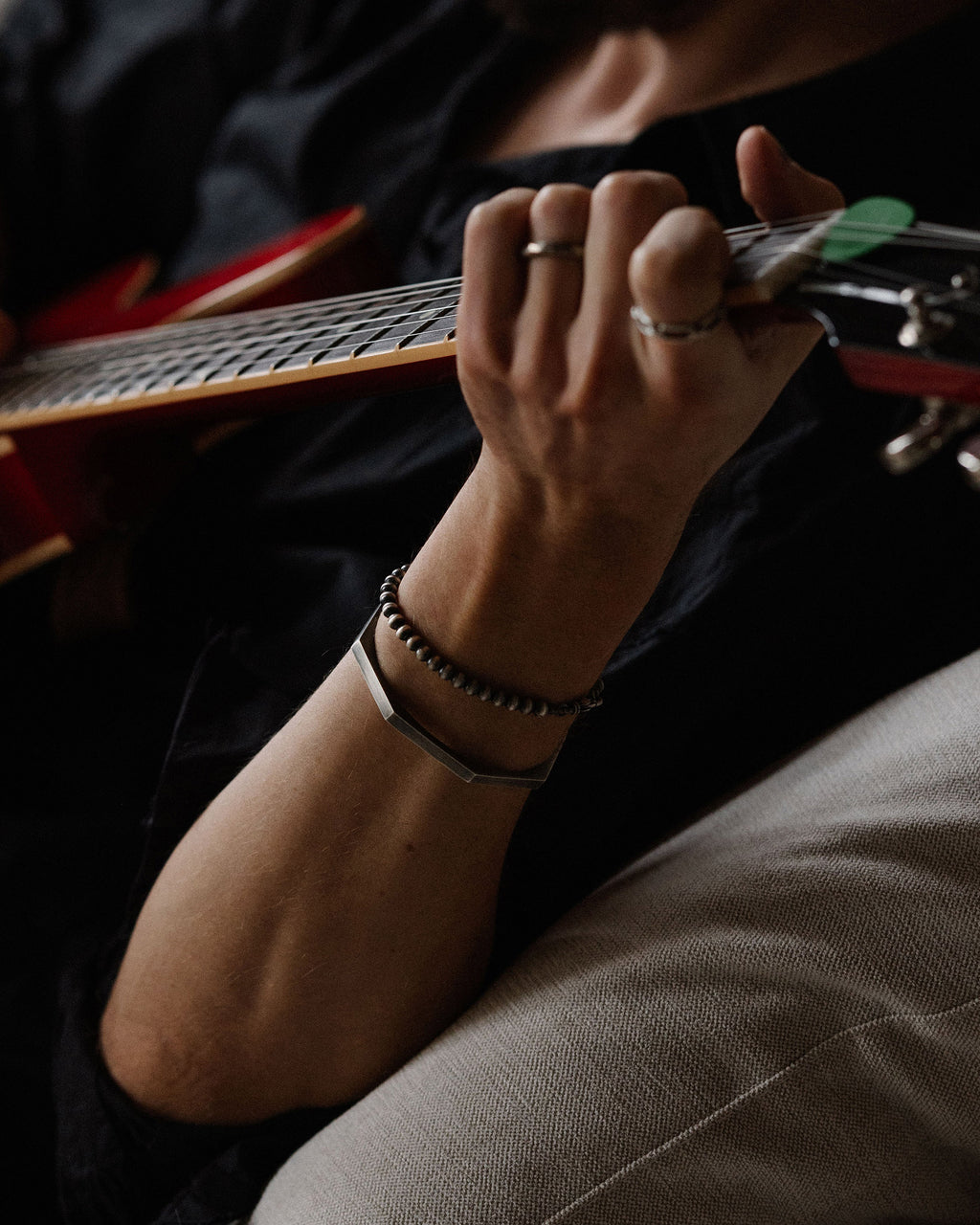 Stainless Steel Hexagon Cuff Bangle