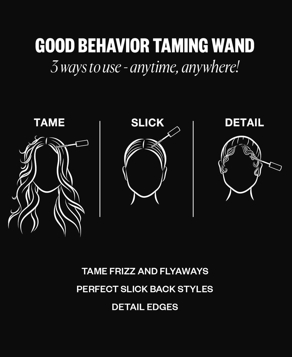 Frizz and Flyaway Lightweight Gel Hair Taming Wand