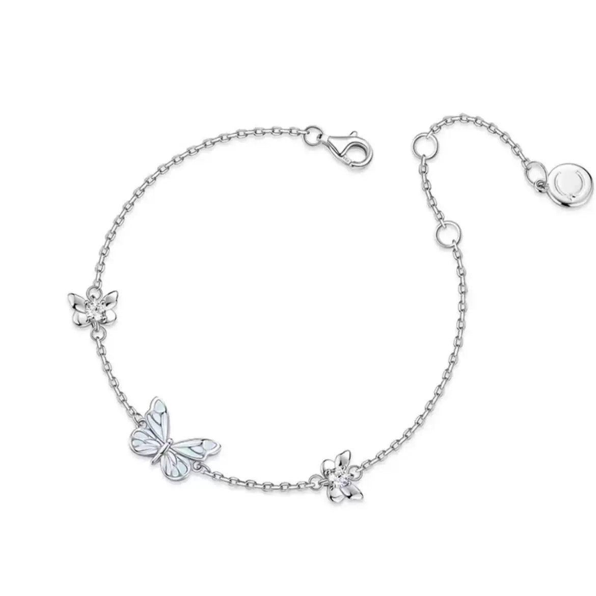 Butterfly Glowing Sterling Silver Bracelet