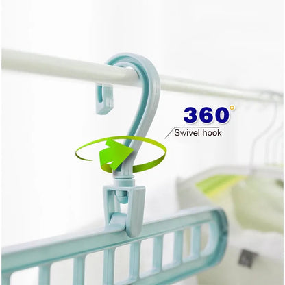 9 Hole Magic Rotating Hanger | Smart Cloth Organizer