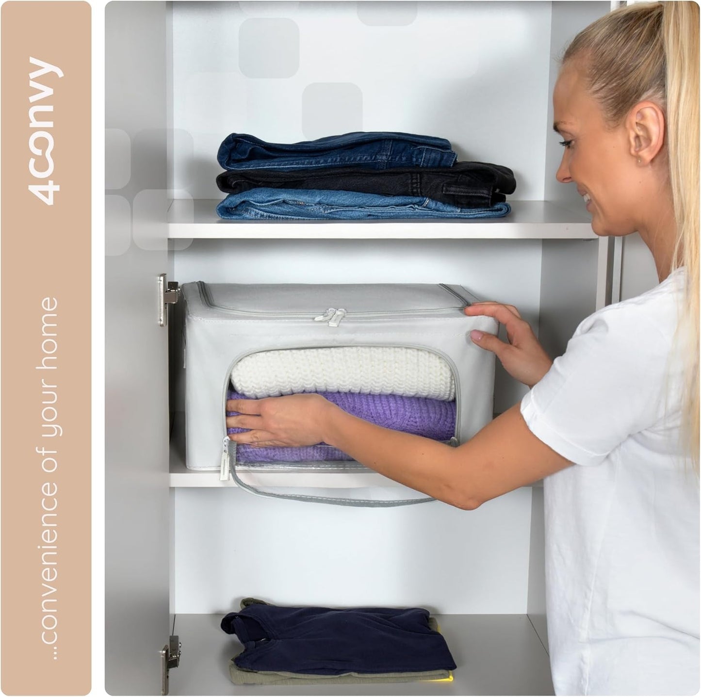 Stackable Storage Boxes for Cabinet Organization