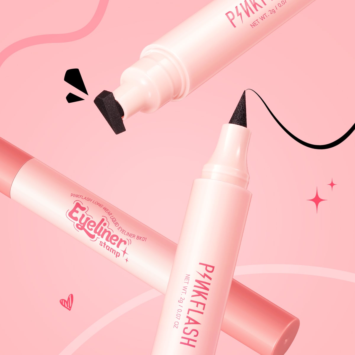 2-in-1 PINKFLASH Instant Shape Lasting Wingled Eyeliner Stamp