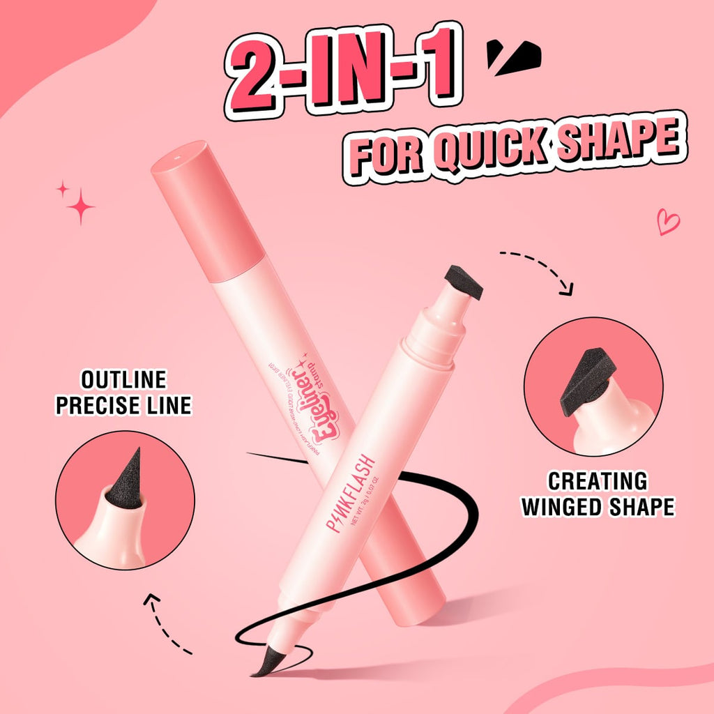2-in-1 PINKFLASH Instant Shape Lasting Wingled Eyeliner Stamp