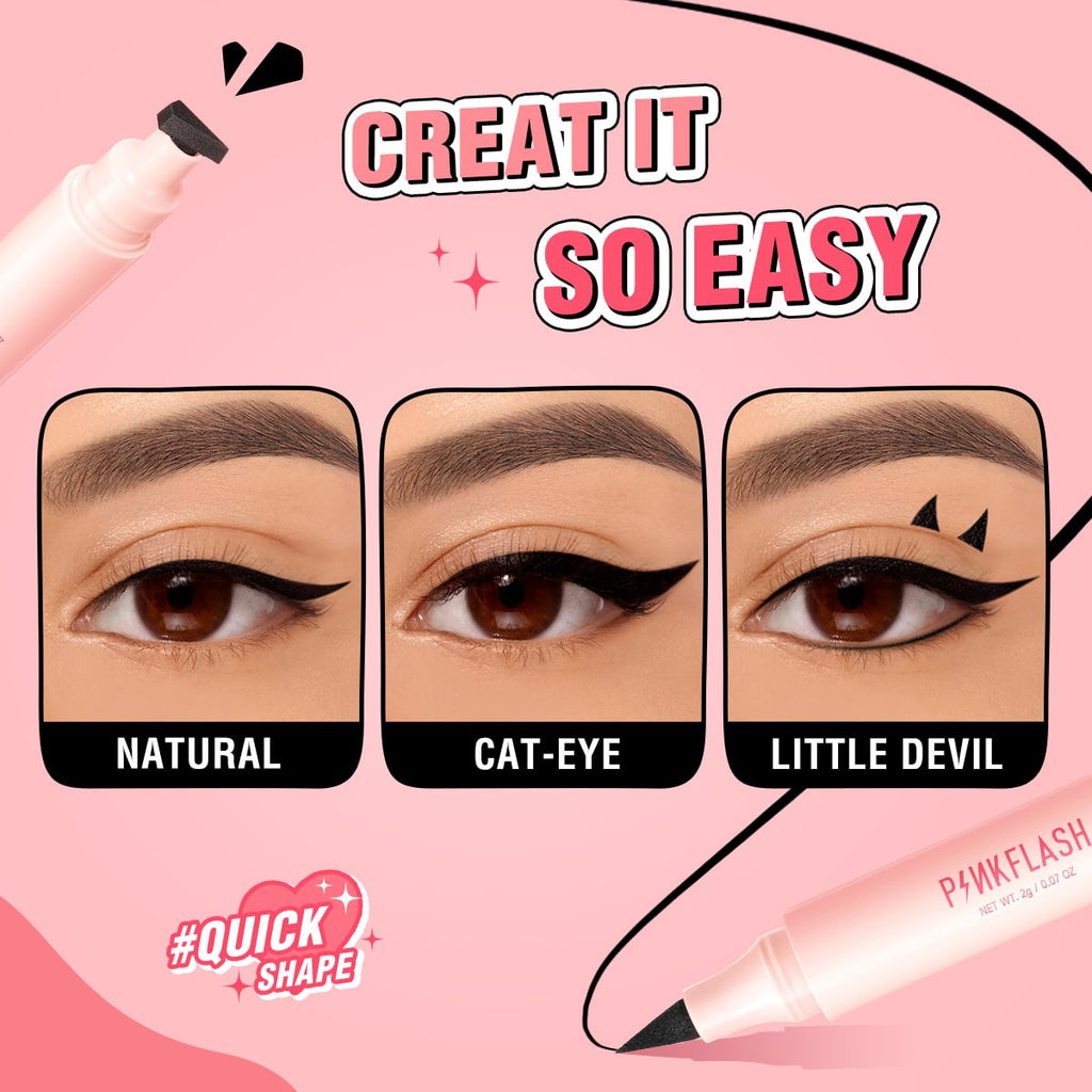 2-in-1 PINKFLASH Instant Shape Lasting Wingled Eyeliner Stamp