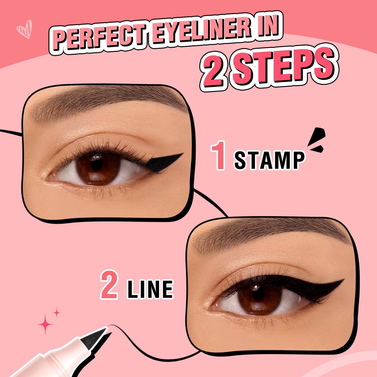 2-in-1 PINKFLASH Instant Shape Lasting Wingled Eyeliner Stamp